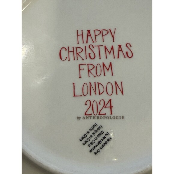 Anthropologie Holiday In The City Stoneware Dessert Plate 8.25" London Christmas - Picture 3 of 4